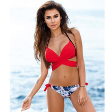 Women Push Up Swimwear Bandage Halter Bikini Set